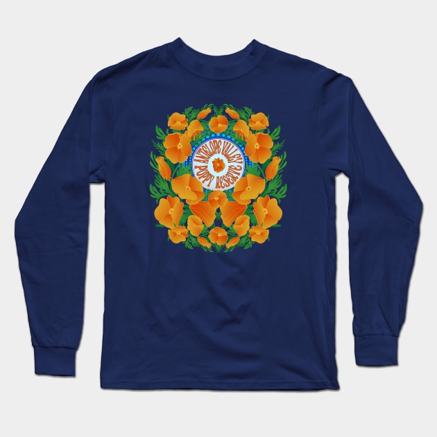 Antelope Valley California Poppy Preserve Wildflower Superbloom Long Sleeve T-Shirt by Spatium Natura